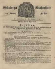 Gr&uuml;nberger Wochenblatt, No. 33. (23. April 1849).