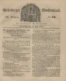 Gr&uuml;nberger Wochenblatt, No. 50. (21. Juni 1849).