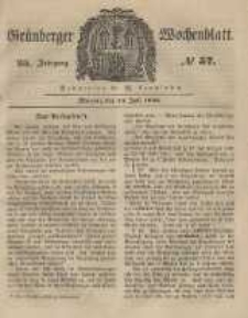 Gr&uuml;nberger Wochenblatt, No. 57. (16. Juli 1849).