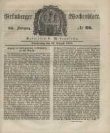 Gr&uuml;nberger Wochenblatt, No. 66. (16. August 1849).