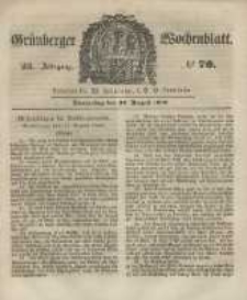 Gr&uuml;nberger Wochenblatt, No. 70. (30. August 1849).