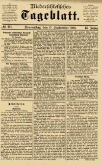 Niederschlesisches Tageblatt, no 217 (Donnerstag, den 17. September 1885)