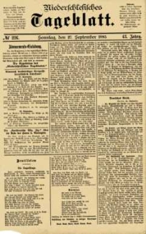 Niederschlesisches Tageblatt, no 226 (Sonntag, den 27. September 1885)