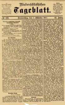 Niederschlesisches Tageblatt, no 229 (Donnerstag, den 1. Oktober 1885)