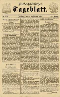 Niederschlesisches Tageblatt, no 230 (Freitag, den 1. Oktober 1885)