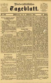Niederschlesisches Tageblatt, no 240 (Mittwoch, den 14. Oktober 1885)