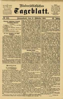 Niederschlesisches Tageblatt, no 243 (Sonnabend, den 17. Oktober 1885)