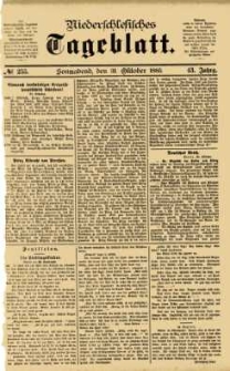 Niederschlesisches Tageblatt, no 255 (Sonnabend, den 31. Oktober 1885)