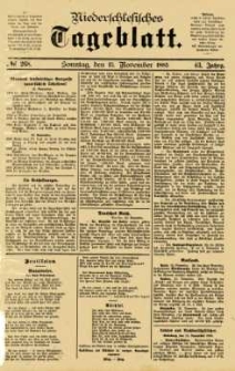 Niederschlesisches Tageblatt, no 268 (Sonntag, den 15. November 1885)