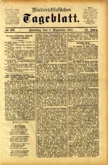 Niederschlesisches Tageblatt, no 286 (Sonntag, den 6. Dezember 1885)