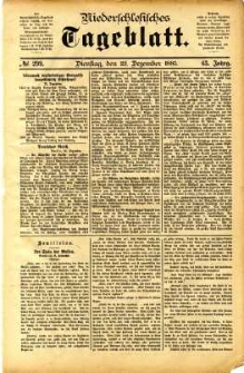 Niederschlesisches Tageblatt, no 299 (Dienstag, den 22. Dezember 1885)
