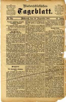 Niederschlesisches Tageblatt, no 304 (Mittwoch, den 30. Dezember 1885)