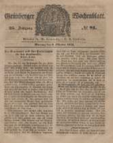Gr&uuml;nberger Wochenblatt, No. 81. (8. October 1849).