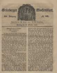Gr&uuml;nberger Wochenblatt, No. 87. (29. October 1849).