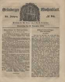 Gr&uuml;nberger Wochenblatt, No. 94. (22. November 1849).