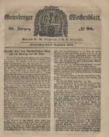 Gr&uuml;nberger Wochenblatt, No. 98. (6. December 1849).