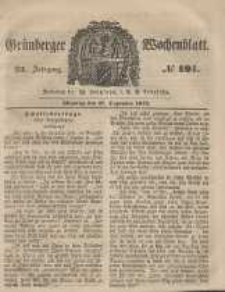 Gr&uuml;nberger Wochenblatt, No. 101. (17. December 1849).