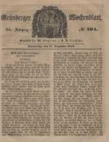 Gr&uuml;nberger Wochenblatt, No. 104. (27. December 1849).