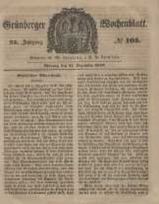 Grünberger Wochenblatt, No. 105. (31. December 1849).