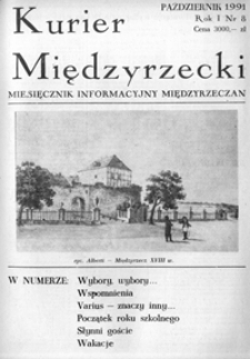 Kurier Międzyrzecki. Miesięcznik Informacyjny Międzyrzeczan, nr 8 (październik 1991 r.)