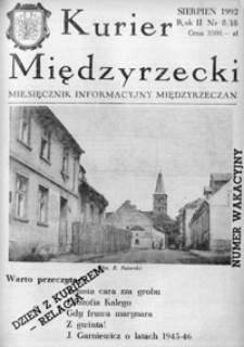 Kurier Międzyrzecki. Miesięcznik Informacyjny Międzyrzeczan, nr 8 (sierpień 1992 r.)