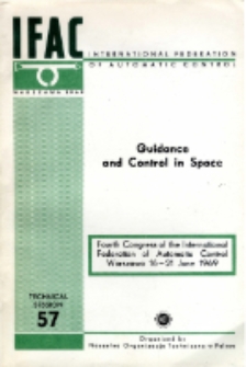 Guidance and Control in Space = Nawigacja i sterowanie w przestrzeni kosmicznej (57)