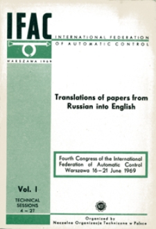 Translations of papers from Russian into English: Vol. I - Technical Sessions 4 - 27