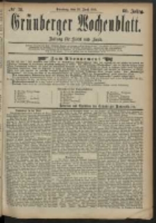 Grünberger Wochenblatt: Zeitung für Stadt und Land, No. 78. (29. Juni 1884)