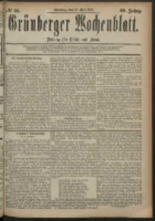 Grünberger Wochenblatt: Zeitung für Stadt und Land, No. 84. (13. Juli 1884)