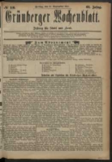 Grünberger Wochenblatt: Zeitung für Stadt und Land, No. 116. (26. September 1884)