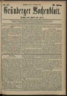 Grünberger Wochenblatt: Zeitung für Stadt und Land, No. 119. (3. October 1884)