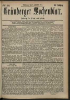 Grünberger Wochenblatt: Zeitung für Stadt und Land, No. 121. (8. October 1884)