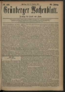 Grünberger Wochenblatt: Zeitung für Stadt und Land, No. 122. (10. October 1884)