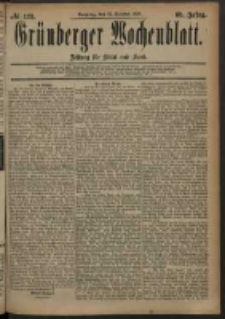 Grünberger Wochenblatt: Zeitung für Stadt und Land, No. 123. (12. October 1884)