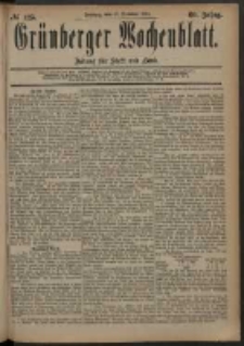 Grünberger Wochenblatt: Zeitung für Stadt und Land, No. 125. (17. October 1884)