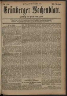 Grünberger Wochenblatt: Zeitung für Stadt und Land, No. 128. (24. October 1884)