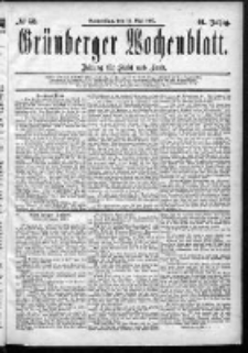 Gr&uuml;nberger Wochenblatt: Zeitung f&uuml;r Stadt und Land, No. 58. (14. Mai 1885)