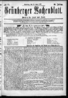 Gr&uuml;nberger Wochenblatt: Zeitung f&uuml;r Stadt und Land, No. 77. (28. Juni 1885)