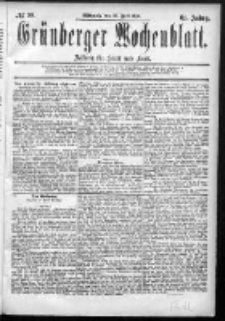 Grünberger Wochenblatt: Zeitung für Stadt und Land, No. 90. (29. Juli 1885)