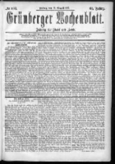 Gr&uuml;nberger Wochenblatt: Zeitung f&uuml;r Stadt und Land, No. 103. (28. August 1885)
