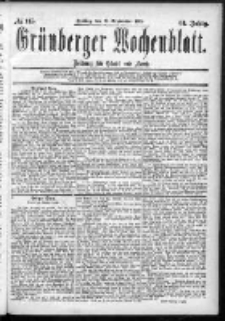 Grünberger Wochenblatt: Zeitung für Stadt und Land, No. 115. (25. Deptember 1885)