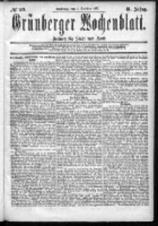 Grünberger Wochenblatt: Zeitung für Stadt und Land, No. 119. (4. October 1885)