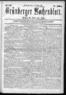 Gr&uuml;nberger Wochenblatt: Zeitung f&uuml;r Stadt und Land, No. 122. (11. October 1885)