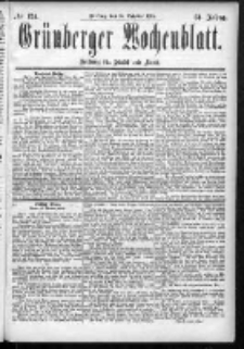 Gr&uuml;nberger Wochenblatt: Zeitung f&uuml;r Stadt und Land, No. 124. (16. October 1885)