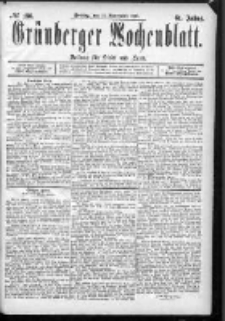 Grünberger Wochenblatt: Zeitung für Stadt und Land, No. 136. (13. November 1885)
