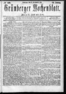 Gr&uuml;nberger Wochenblatt: Zeitung f&uuml;r Stadt und Land, No. 149. (13. December 1885)