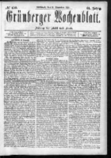 Gr&uuml;nberger Wochenblatt: Zeitung f&uuml;r Stadt und Land, No. 150. (16. December 1885)