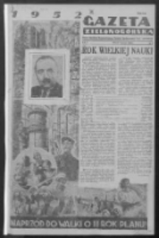 Gazeta Zielonogórska : organ Komitetu Wojewódzkiego Polskiej Zjednoczonej Partii Robotniczej R. IV Nr 1 (1 stycznia 1952)