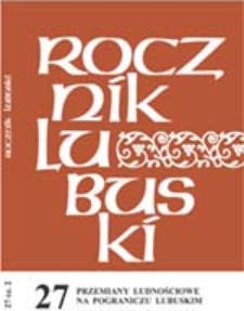Rocznik Lubuski (t. 27, cz. 2): Przemiany ludnościowe na pograniczu lubuskim