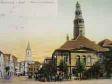 Zielona Góra / Grünberg; Markt mit Rathaus; Rynek z Ratuszem